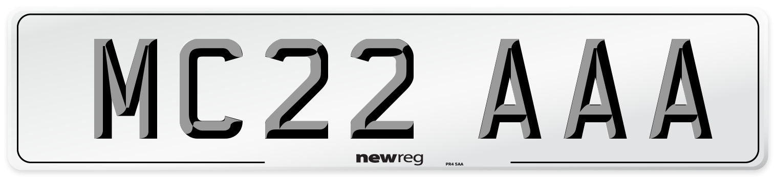 MC22 AAA Number Plate from New Reg